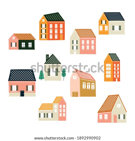 Houses icon bundle design, Home real estate building theme Vector illustration