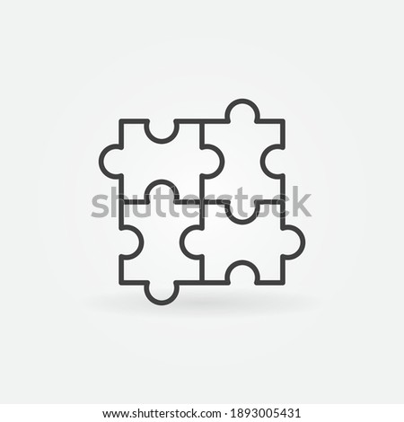 Puzzle outline vector concept minimal icon or design element Royalty-Free Stock Photo #1893005431