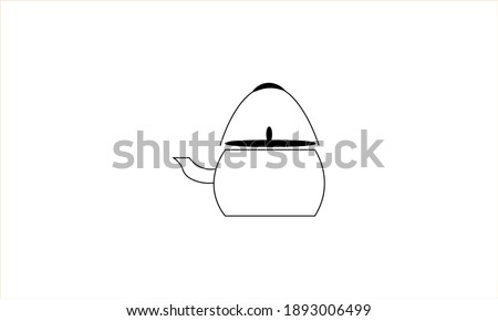 Kattle icon vector. kitchen icon with shadow style