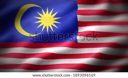 close up waving flag of Malaysia. flag symbols of Malaysia. Royalty-Free Stock Photo #1893096169