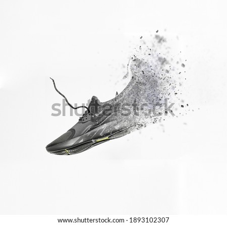 Sports Shoe Explosion Dispersion Wallpaper  Royalty-Free Stock Photo #1893102307