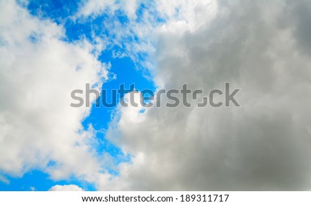 huge cloud in the blue sky