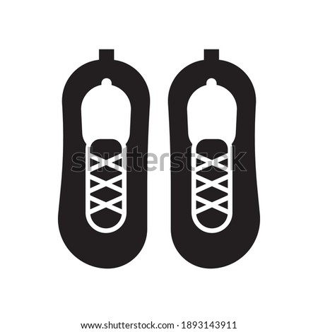 Casual shoes top view icon. Golf or bowling boots clip art in outline design.