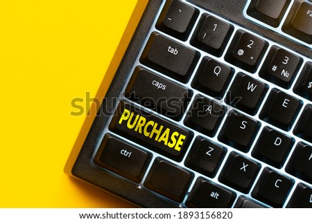 macro keyboard button with text "purchase" to buy product online 