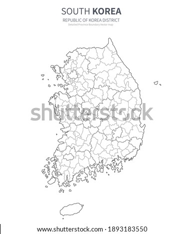 vector map of south korea. Royalty-Free Stock Photo #1893183550