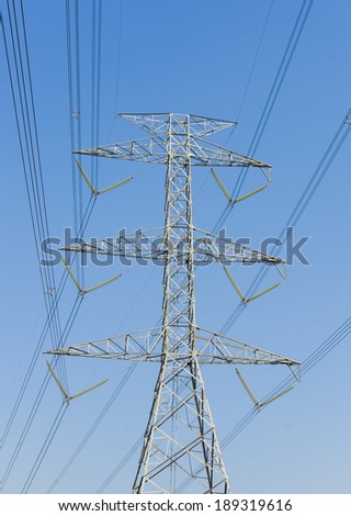 Elecric tower on blue sky