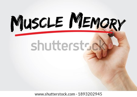 Muscle memory text with marker, concept background
