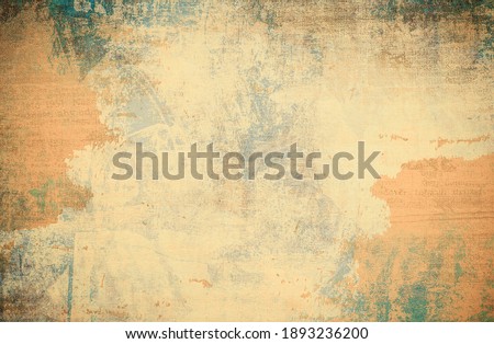 OLD ABSTRACT PAPER TEXTURE BACKGROUND, GRUNGE VINTAGE WALLPAPER PATTERN, TORN SCRATCHED NEWSPAPER DESIGN
