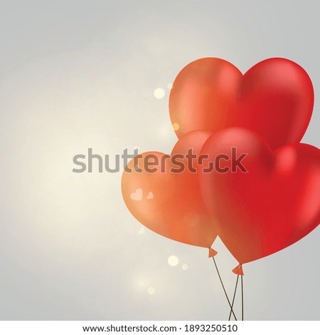 Valentine's day abstract background with red 3D balls. Heart shape. February 14th, love. Romantic wedding greeting card. Bokeh effect. Female, Mother's Day.
