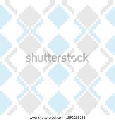 Ice Blue Argyle, diamond shape seamless pattern background suitable for fashion textile, knitwear, graphics