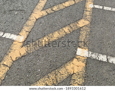 Yellow line on road floor background texture 
