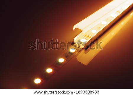 led strip warm light in aluminum channel diffuser