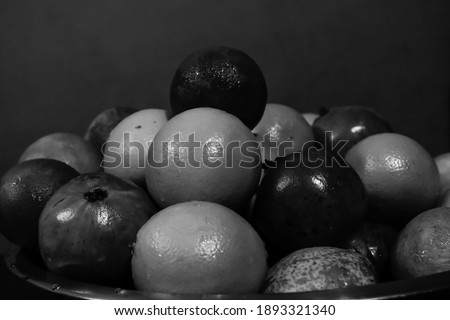 A macro close up photography of a nature fruits on the plate.