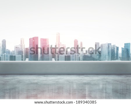 Terrace with modern city view