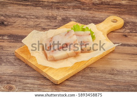 Raw dietary pollock fish fillet for cooking