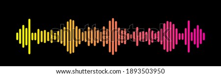 Sound Wave Symbol of Equaliser. Isolated on background. Gradient Vector Illustration Design. Royalty-Free Stock Photo #1893503950