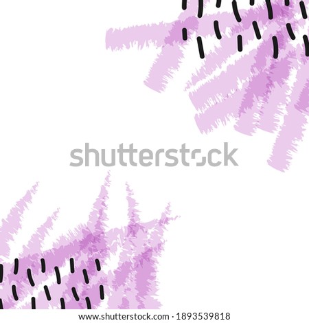Abstract background with colorful brush strokes and black lines. Copy space. Vector illustration, flat design