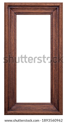 Wooden mahogany frame on isolated white background
