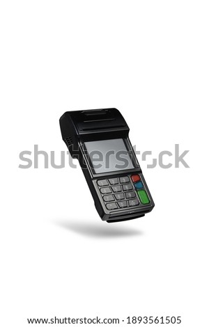 It is a dormant black card payment machine floating in the air. If you need a picture of the card terminal, please use this picture