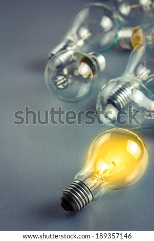 A light bulb that shining among the others
