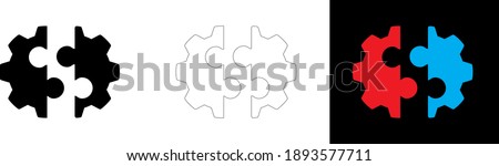 Two gears to one icon vector illustration Royalty-Free Stock Photo #1893577711