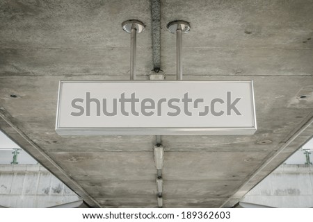 Blank cieling sign, direction sign