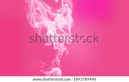 Pink wall and white smoke. Abstract romantic background for party posters and flyers.