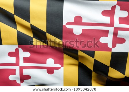 Maryland State Flag waving in the wind. usa