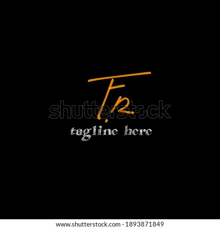 FR handwritten logo for identity Black background