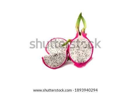 Pink dragon fruit with white background picture