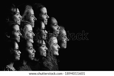 Black and white portraits of different people Royalty-Free Stock Photo #1894011601