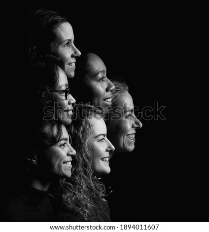 Black and white portraits of different people Royalty-Free Stock Photo #1894011607