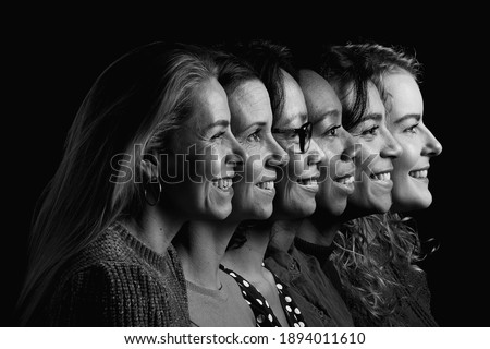 Black and white portraits of different people Royalty-Free Stock Photo #1894011610