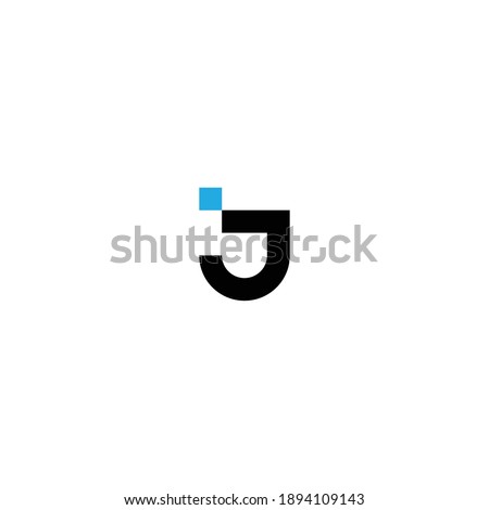 Bold strong techno letter J vector design  Royalty-Free Stock Photo #1894109143