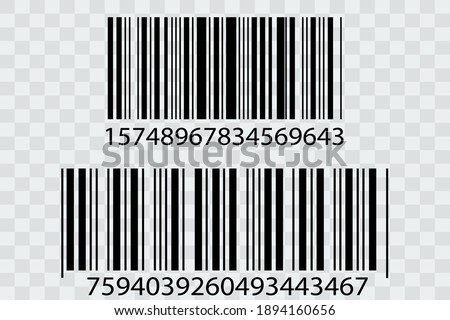 Barcode isolated on transparent background. Vector icon.