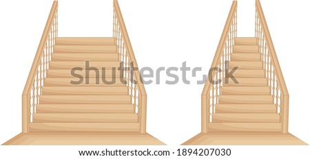 Comparision of wide and narrow wooden stairs Royalty-Free Stock Photo #1894207030