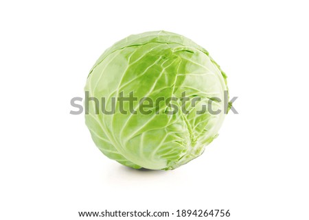 green cabbage isolated on white background Royalty-Free Stock Photo #1894264756
