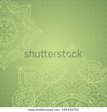 Circle lace hand-drawn ornament card. Use as backdrop, greeting card