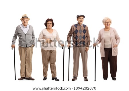Group of elderly people posing isolated on white background Royalty-Free Stock Photo #1894282870