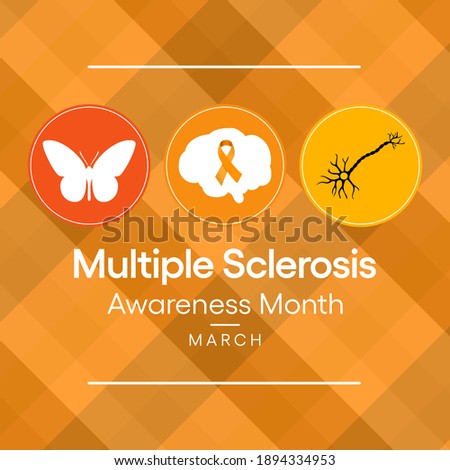Vector illustration on the theme of Multiple Sclerosis awareness month observed each year during March. it is a condition that can affect the brain and spinal cord.