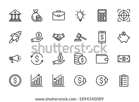 icons set. Business and Finance for web, app,  computer. vector illustration Royalty-Free Stock Photo #1894340089