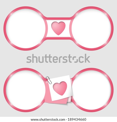 two circles for text with an heart