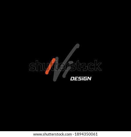 Ni handwritten logo for identity Black background