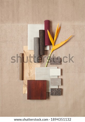 Moodboards for architects styling and selection Royalty-Free Stock Photo #1894351132