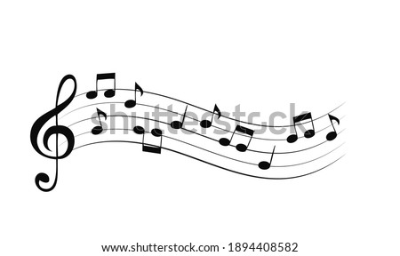Music Notes Isolated on White. Vector Illustration