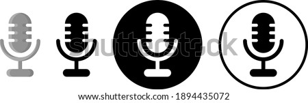 Mic button microphone icon set. Web images.