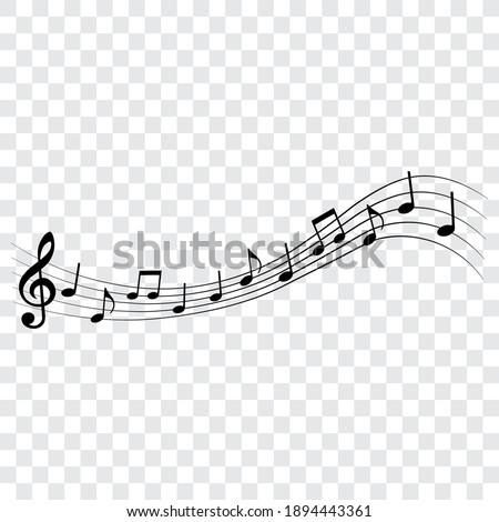 Music notes, musical design elements isolated vector illustration. Royalty-Free Stock Photo #1894443361