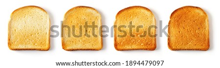 Set of sliced Toast Bread slices isolated on white background, top view Royalty-Free Stock Photo #1894479097