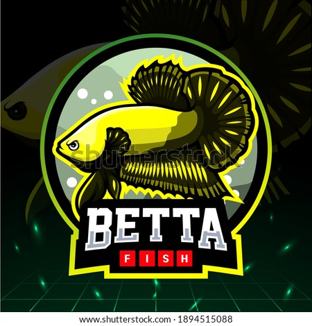 Betta fish mascot. esport logo design