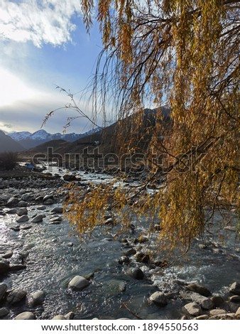 The source of the Kuban River in the Caucasus Mountains. Karachay-Cherkessia